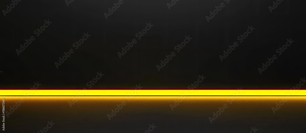 Fototapete black background with a yellow border. with copy space image. Place for adding text or design