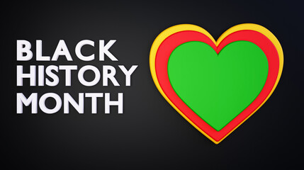 Celebrating Black History Month A Vibrant Tribute to Culture, Heritage, and Unity with Pan-African Colors in a 3D Design