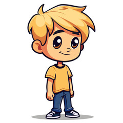 Obraz premium Vector illustration of a boy in casual clothes isolated on white background