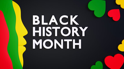 Celebrating Black History Month A Vibrant 3D Design Embracing Cultural Identity, Heritage, and Unity with Symbolic Colors