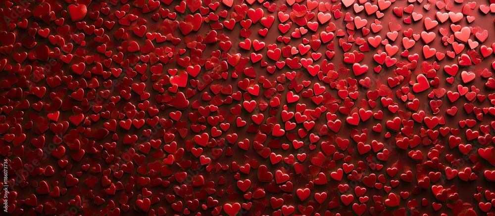 Aufkleber Background featuring small red hearts Valentine s Day concept Pattern. with copy space image. Place for adding text or design
