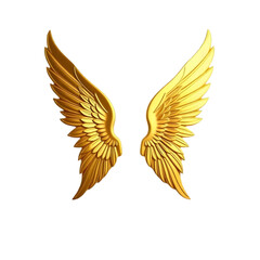 Obraz premium golden eagle wings isolated on transparent background