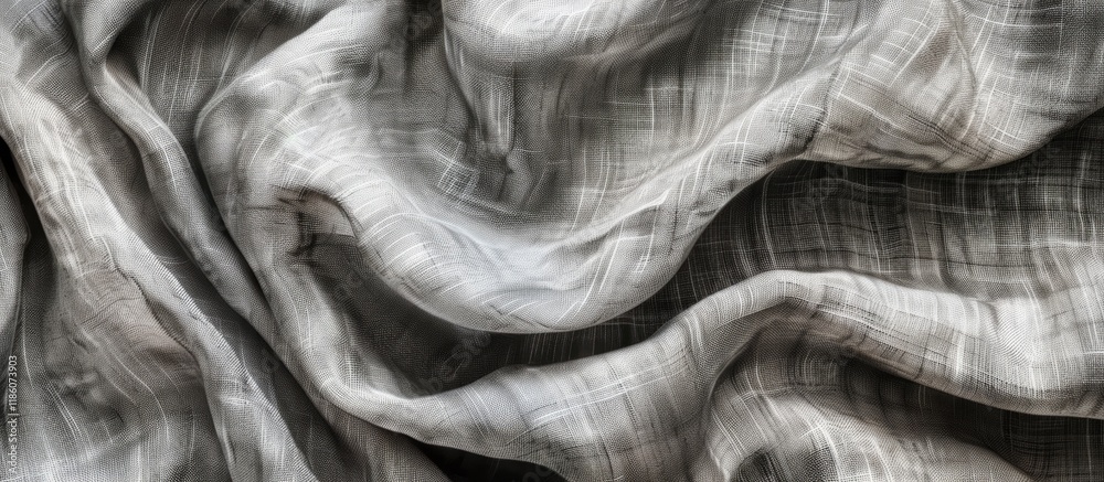 Aufkleber Grey old canvas linen fabric design texture background Close up top view of a gray cloth pattern surface with empty copyspace on a plain seamless backdrop