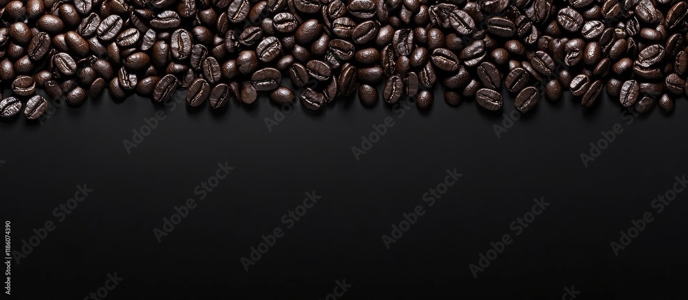 Aufkleber Coffee bean backdrop Space for caption. with copy space image. Place for adding text or design