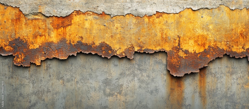 Aufkleber rusty steel on concrete surface. with copy space image. Place for adding text or design