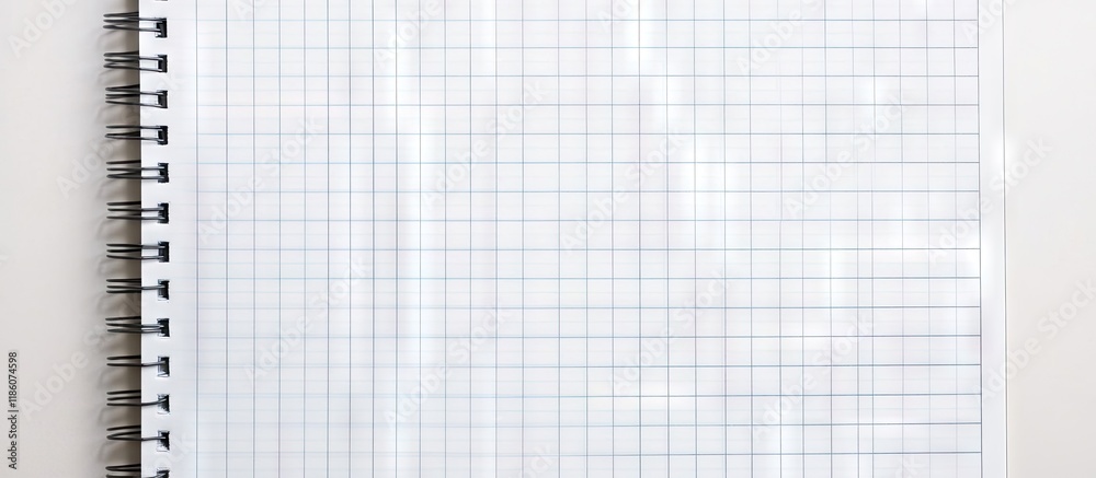 Poster Blank sheet of notebook paper Grid pattern Gray color Background. with copy space image. Place for adding text or design