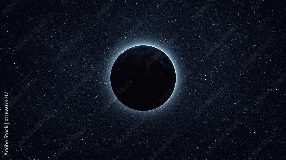 Sticker earth eclipse celestial event in deep space