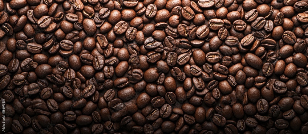 Leinwandbilder Background texture of coffee beans. with copy space image. Place for adding text or design