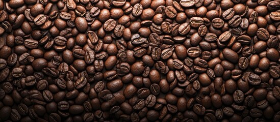 Background texture of coffee beans. with copy space image. Place for adding text or design