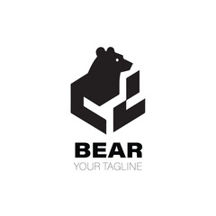 Bear Logo. Bear Logo Design, Bear Logo Black and White, Bear Logo Company. Bear Logo Vector Design on White Background