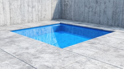 Obraz premium Modern Minimalist Square Pool in Concrete Setting