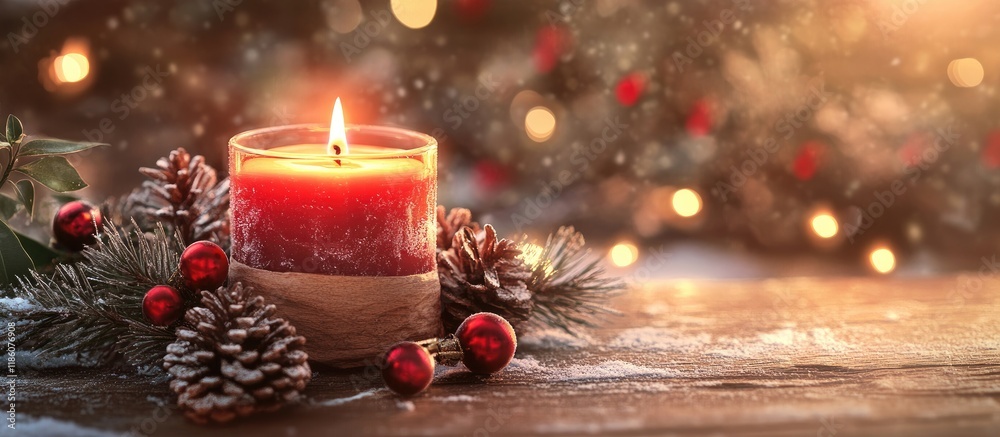 Poster holiday candle. with copy space image. place for adding text or design