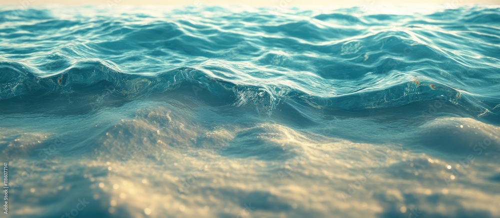 Fototapete Caustics on the ocean s surface. with copy space image. Place for adding text or design