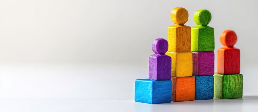 DEI diversity equality and inclusion symbol Concept terms DEI diversity equality and inclusion on blocks Attractive white background Business DEI diversity equality and inclusion theme Copyspace