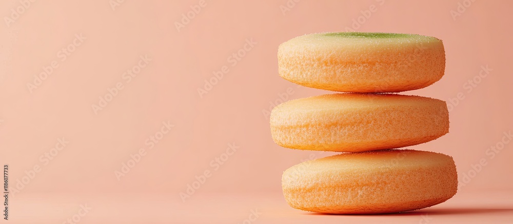 Aufkleber Japanese bread Melonpan Melon cookie mixture. with copy space image. Place for adding text or design