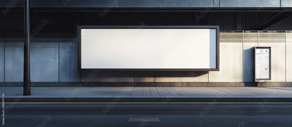 Poster Large empty billboard on a street wall with banners allowing space to add your own text. with copy space image. Place for adding text or design