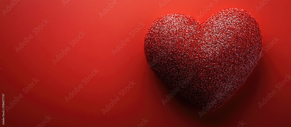 Aufkleber Red heart shape on a red background with copyspace for your text Concept of Valentine s Day a day of love