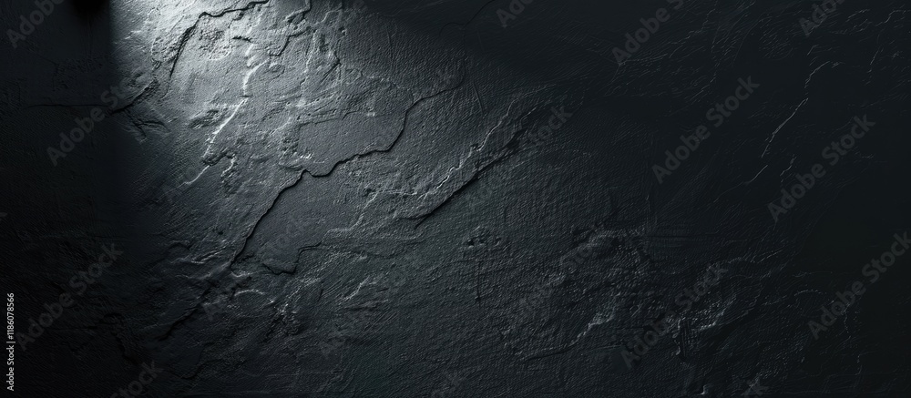 Leinwandbilder black paper texture or background featuring a spotlight dark wall backdrop wallpaper dark shade. wit