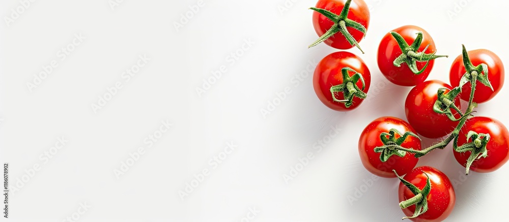 Aufkleber Red tomatoes on a white background clipping path included. with copy space image. Place for adding text or design