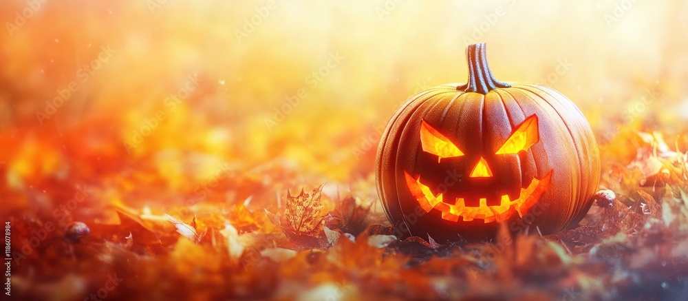 Poster concept for the traditional autumn holiday halloween. with copy space image. place for adding text o