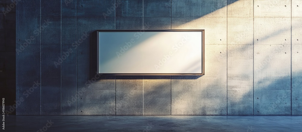 Leinwandbilder Close up horizontal view of a light box on a wall in a room. with copy space image. Place for adding text or design
