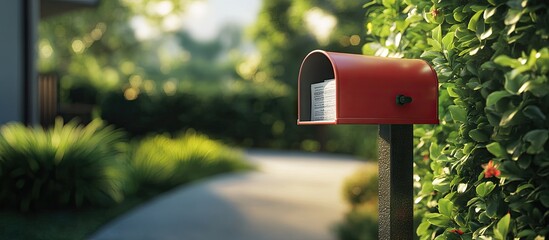 A lovely mailbox awaits newspapers parcels and letters from friends. with copy space image. Place for adding text or design