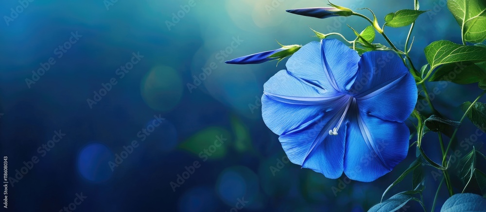 Poster beautiful morning glory flower. with copy space image. place for adding text or design