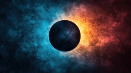 Naklejka premium Celestial Body in a Nebula Cosmic Encounter
