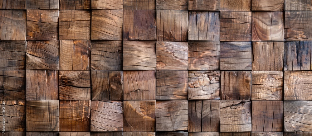Fototapete a rectangular wooden wall pattern. with copy space image. Place for adding text or design