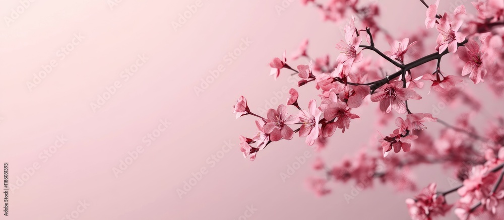 Leinwandbilder lovely blooming branches against a colored background. with copy space image. place for adding text 