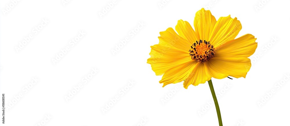 Leinwandbilder isolated yellow flower. with copy space image. place for adding text or design
