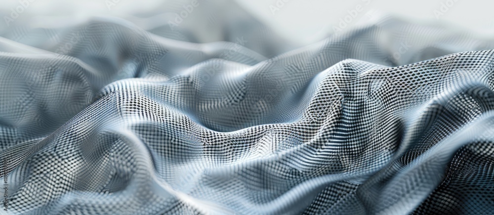 Poster Close up of an abstract background featuring silver mesh fabric. with copy space image. Place for adding text or design