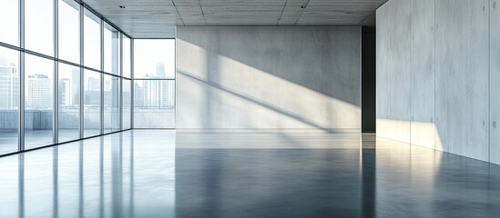 Obraz premium Vacant floor in a contemporary business office building. with copy space image. Place for adding text or design