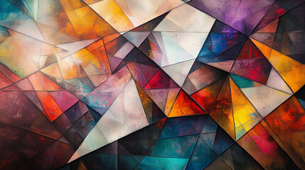 Vector background with color triangles, geometrical pattern with polygons
