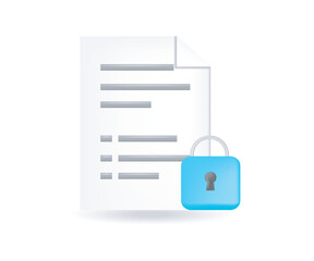 Document file security padlock concept