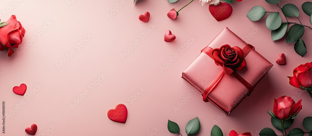 Poster Valentine s Day Handmade. with copy space image. Place for adding text or design