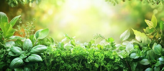 Garden fresh herbs. with copy space image. Place for adding text or design