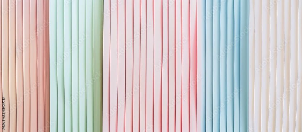 Poster Close up of three layers of pastel striped paper texture for the background Three sheets of pastel striped paper. with copy space image. Place for adding text or design