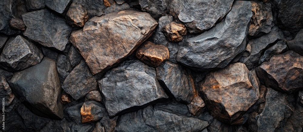 Aufkleber Various sizes of rock are combined to create a stone textured background. with copy space image. Place for adding text or design