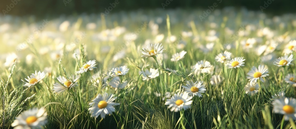 Leinwandbilder daisy patch. with copy space image. place for adding text or design
