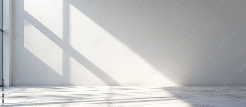 Leinwandbilder Light and shadow lines on a white wall. with copy space image. Place for adding text or design