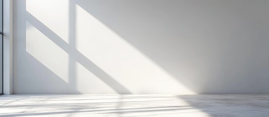 Obraz premium Light and shadow lines on a white wall. with copy space image. Place for adding text or design