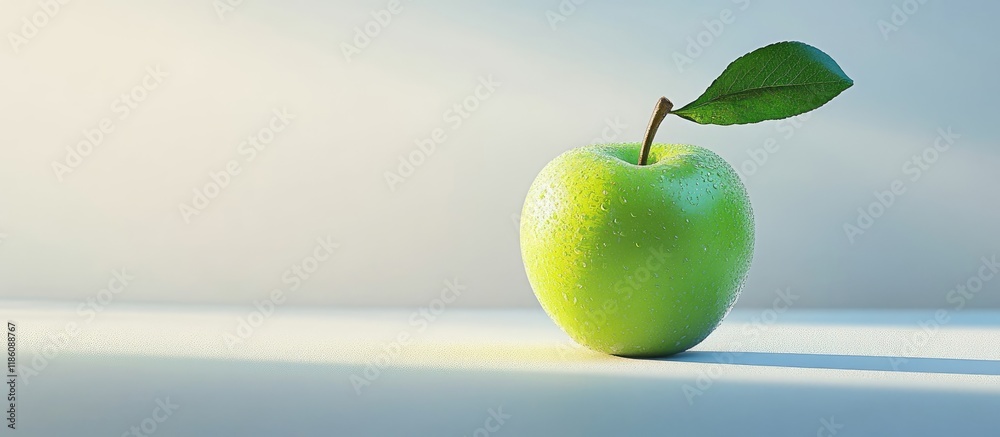 Poster green apple and empty. with copy space image. place for adding text or design