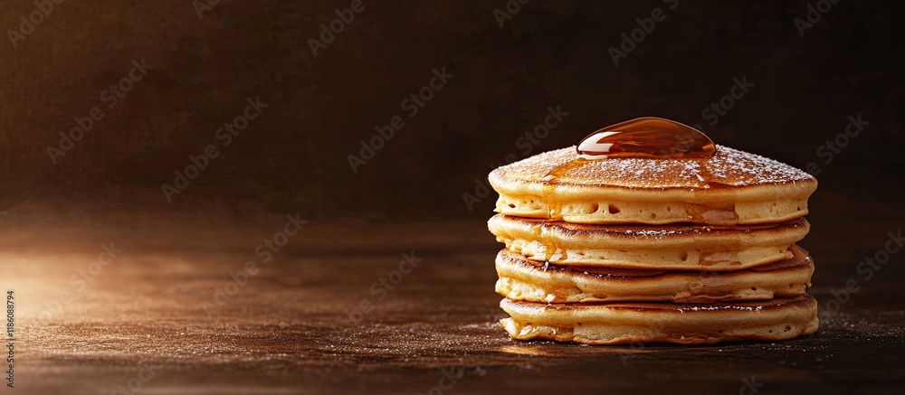 Fototapete Brown fried pancake textured backdrop. with copy space image. Place for adding text or design