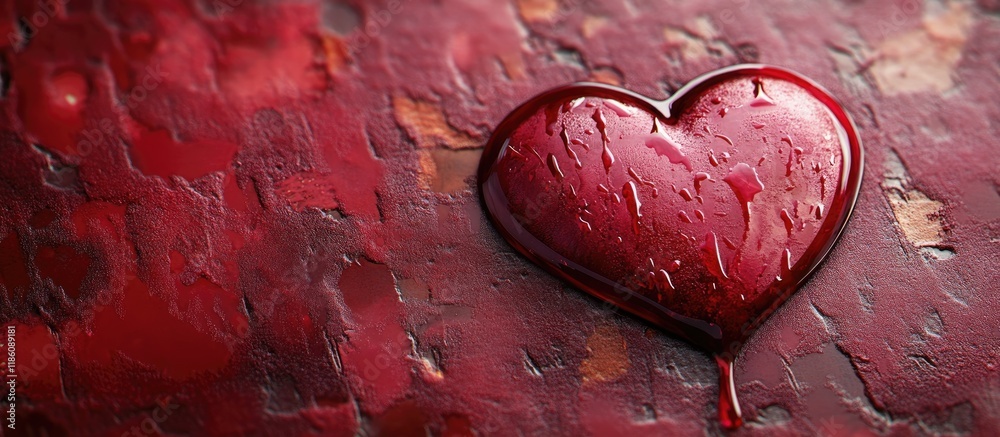 Poster Photo of a heart texture background for Valentine s Day. with copy space image. Place for adding text or design
