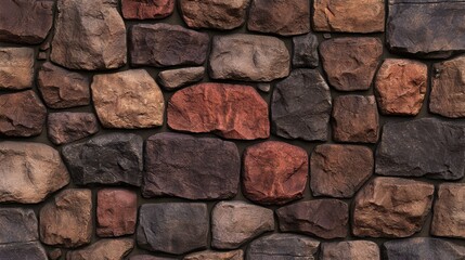 Obraz premium Rustic Brown and Red Stone Wall Texture