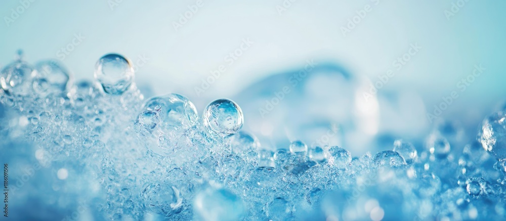 Aufkleber air bubbles trapped in ice. with copy space image. Place for adding text or design