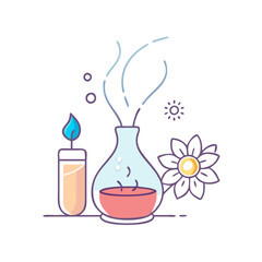 aromatherapy diffuser vector icon, singles awareness vector illustration - simple illustration of aromatherapy diffuser perfect for logos, and self love -themed designs.