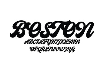 Boston font for logo and headline. Isolated vector typeset