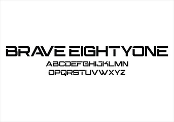 Brave Eight One font for logo and headline. Isolated vector typeset